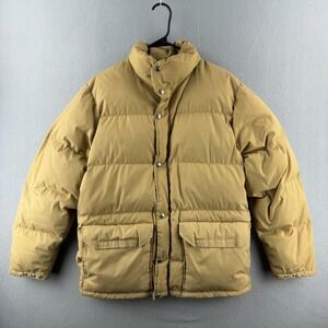 Vintage The North Face Goose Down Jacket Mens Small Tan Puffer Made in USA 80s